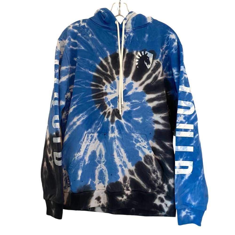 Team Liquid Heritage Spiral Tie Dye Pullover Hoodie Men's Blue Black Medium - Picture 10 of 13